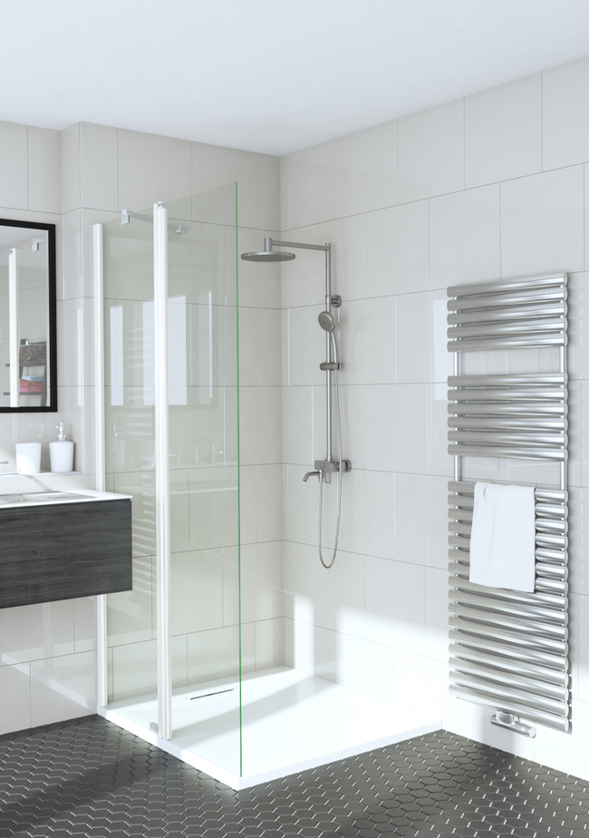 Hinged shower screen with a fixed part Infinia 214
