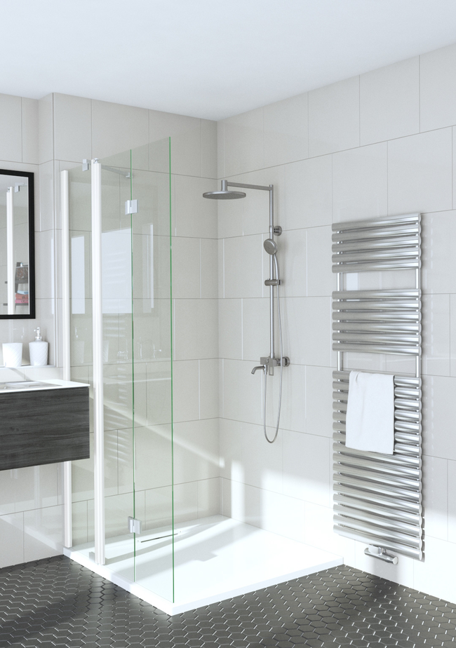Folding shower screen with a fixed part Infinia 215