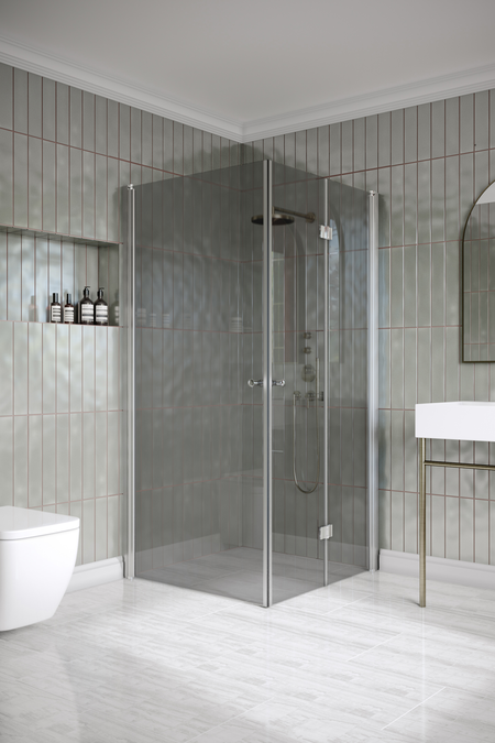Shower enclosure with a hinged door and a folding door Classic 149 (102x103)