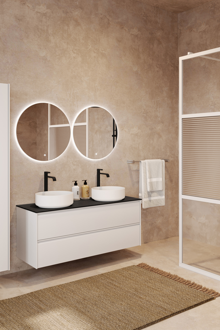 Allaskaluste kahdella pyöreällä malja-altaalla Luna L10