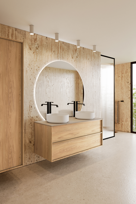 Allaskaluste kahdella pyöreällä malja-altaalla Casa H10