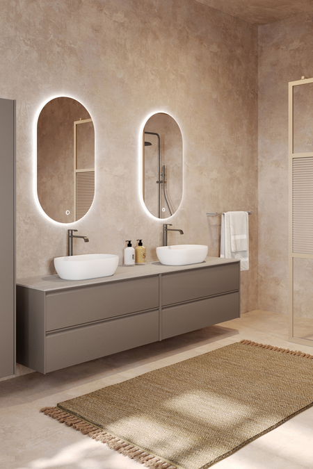 Tupla-allaskaluste kahdella ovaalilla malja-altaalla Luna L15