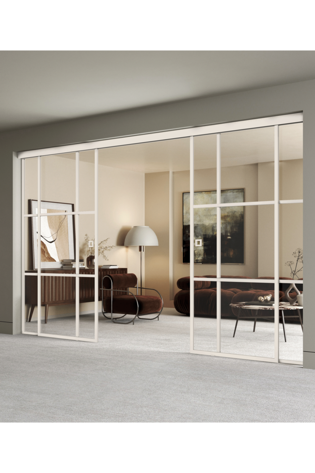 Double sliding doors with soft closing mechanism and 2 fixed walls Inne C4T Tokyo