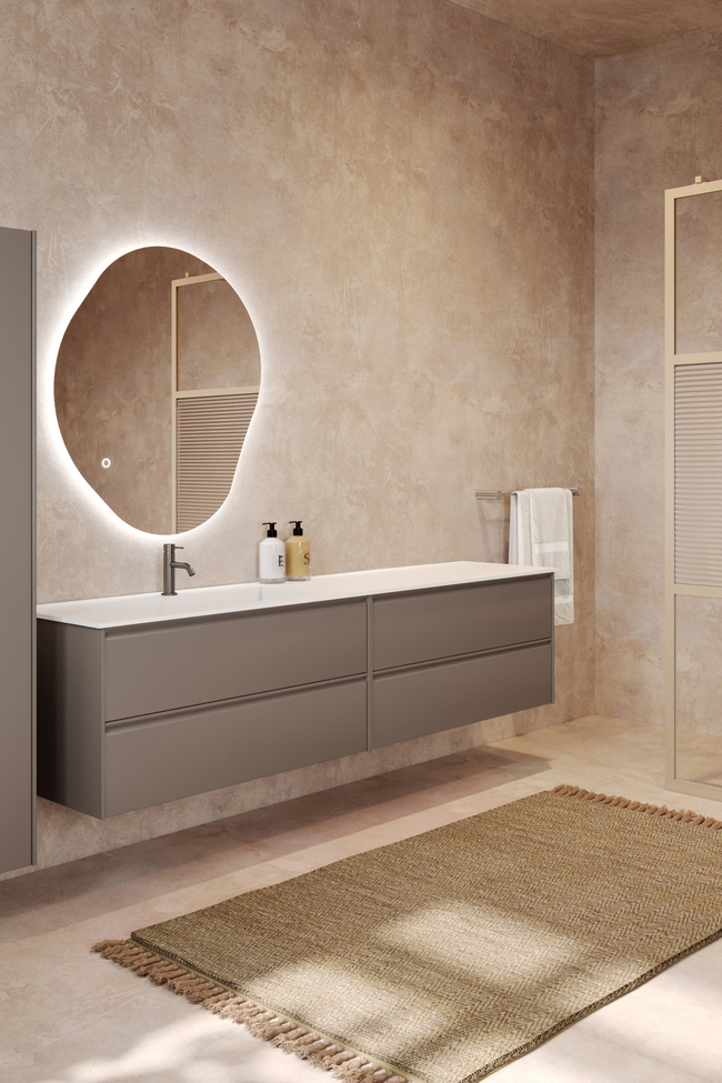 Tupla-allaskaappi Corian tasoaltaalla Luna L06
