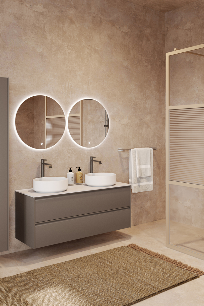 Allaskaluste kahdella pyöreällä malja-altaalla Luna L10