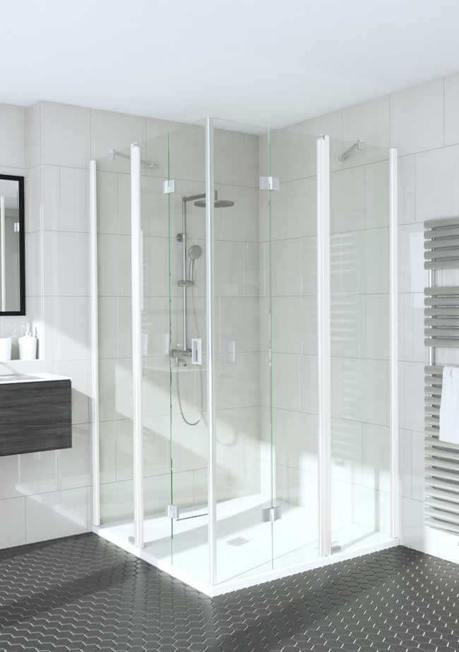 Shower enclosure with folding doors one of which have fixed parts Fenic 366 (315x315)