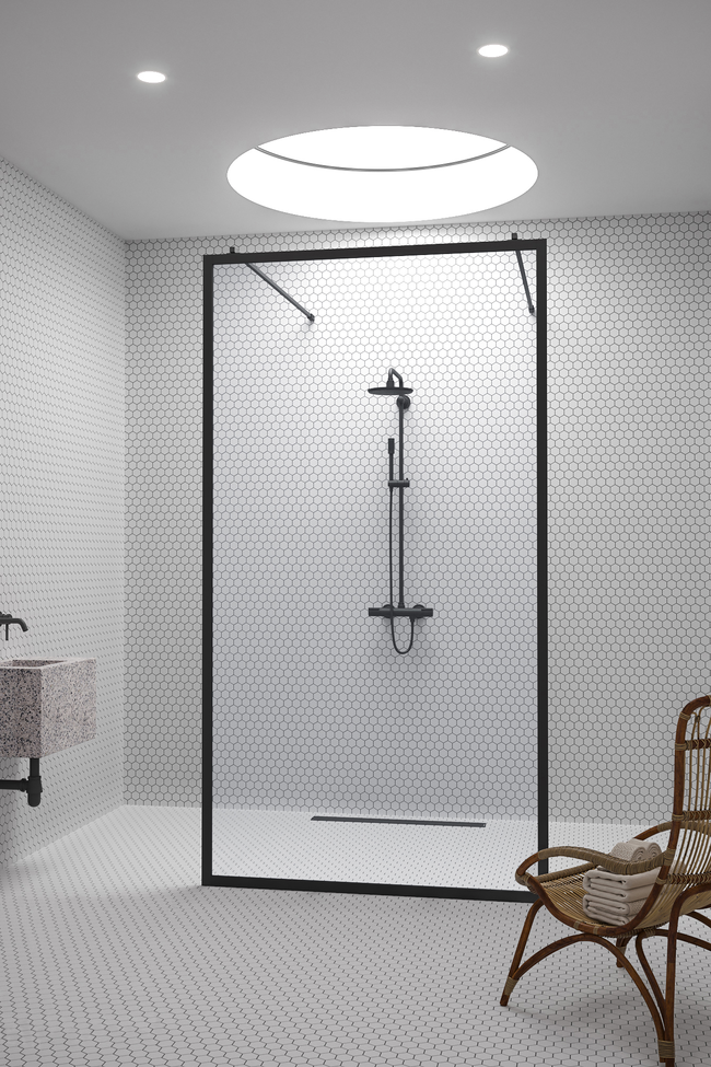 Walk-in shower screen Bläk 712 New York