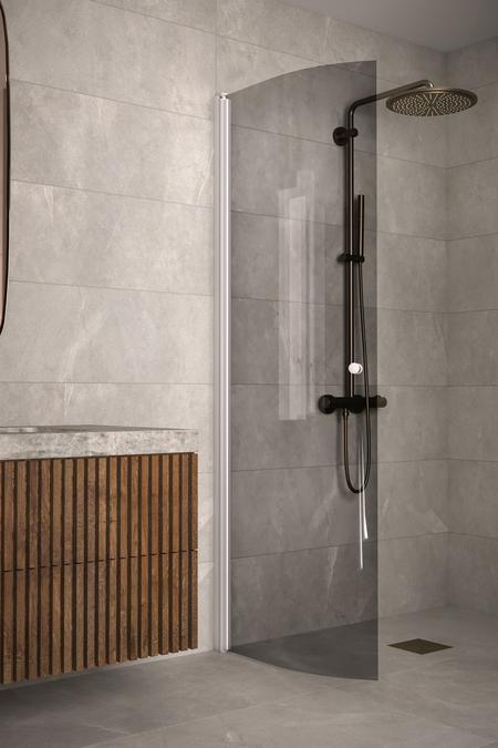 Curved hinged shower screen Classic 122