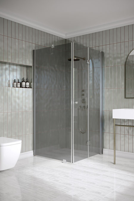 Shower enclosure with a fixed wall and folding door Classic 147 (101x103)