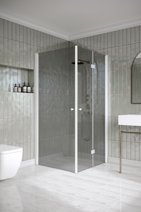 Shower enclosure with a hinged door and a folding door Classic 149 (102x103)
