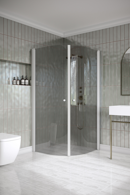 Curved shower enclosure with hinged doors Classic 155 (122x122)