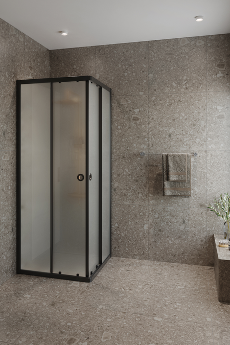 Shower enclosure with fixed walls and sliding doors Glisse 431