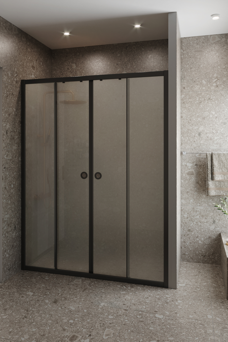 Alcove fixture with fixed walls and sliding double doors Glisse 464