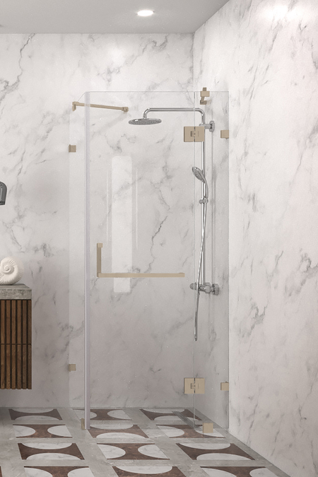 Shower enclosure with hinged doors with fixed parts Vetro 526