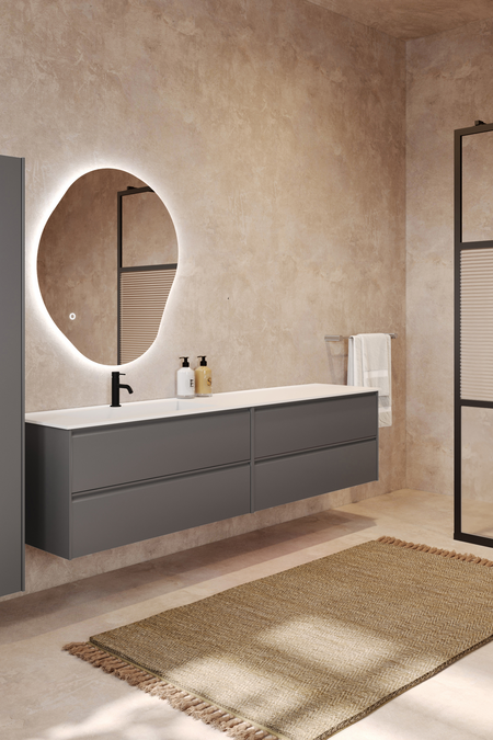 Tupla-allaskaappi Corian tasoaltaalla Luna L06
