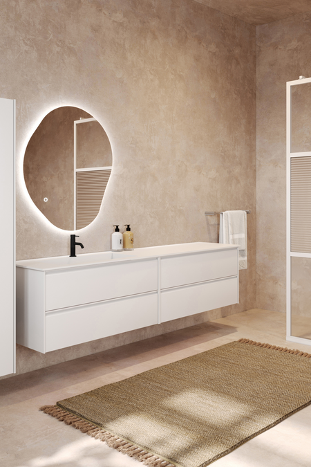 Tupla-allaskaappi Corian tasoaltaalla Luna L06