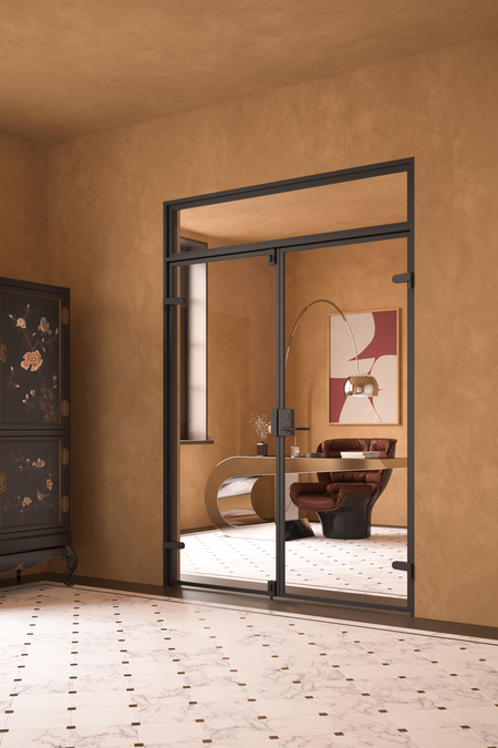 Karmilliset lasipariovet salpalukituksella ja yläikkunalla Inne M16 New York