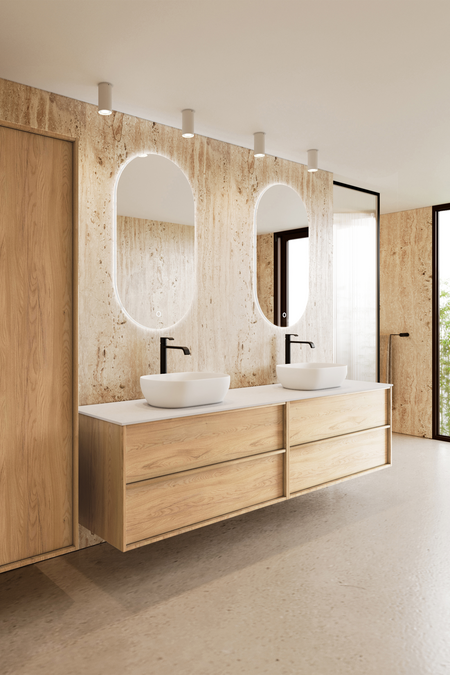 Tupla-allaskaluste kahdella ovaalilla malja-altaalla Casa H15