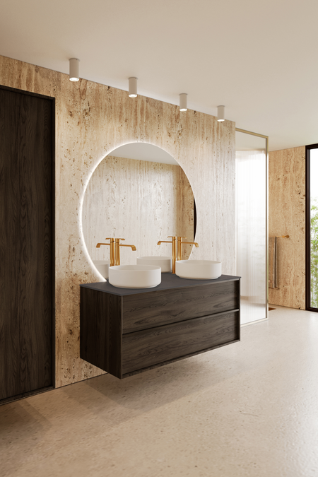 Allaskaluste kahdella pyöreällä malja-altaalla Casa H10