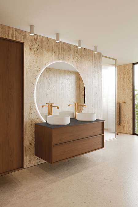 Allaskaluste kahdella pyöreällä malja-altaalla Casa H10