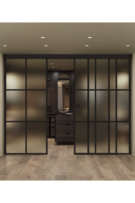 Liukuovi soft closing -mekanismilla ja kahdella kiinteällä seinällä Inne C3P Paris