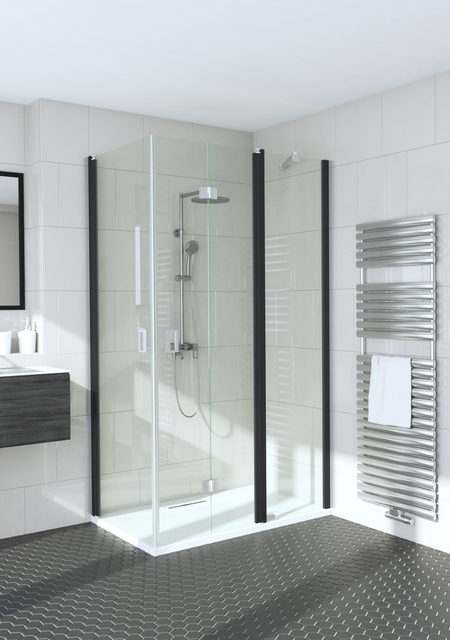 Shower enclosure with a hinged door and a folding door with a fixed part Fenic 360 (312x315)