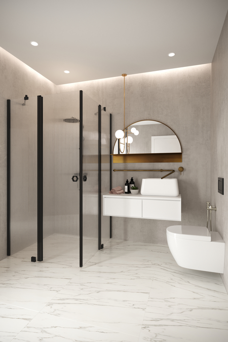 Shower enclosure with hinged doors with fixed parts Forma 379