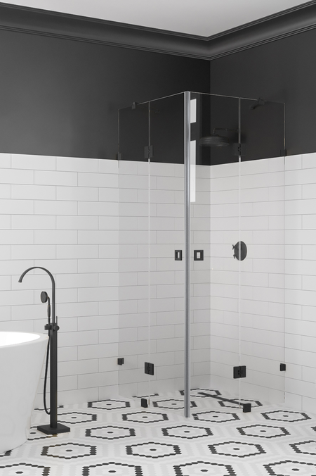 Shower enclosure with hinged doors with fixed parts Vetro 548 (514x514)